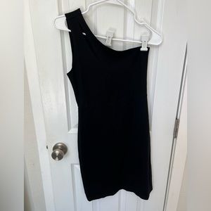 GB Black One Shoulder w/ Slit Dress